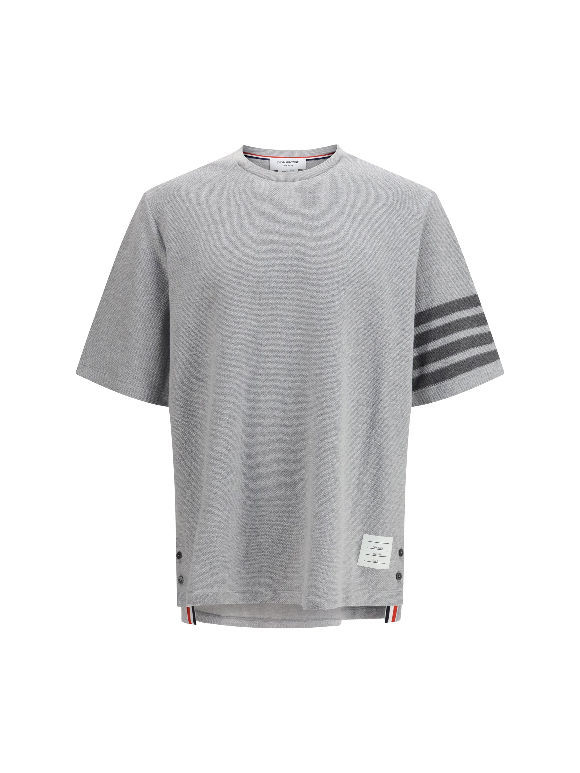 Textured Cotton Piqué T-Shirt — Gray