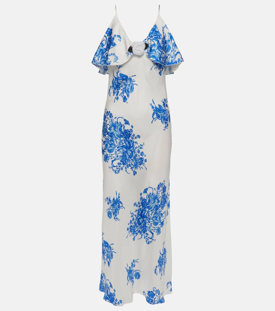 Floral silk slip dress