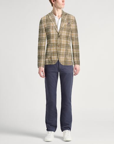 Man Blazer Dark green Size 36 Polyester, Cotton