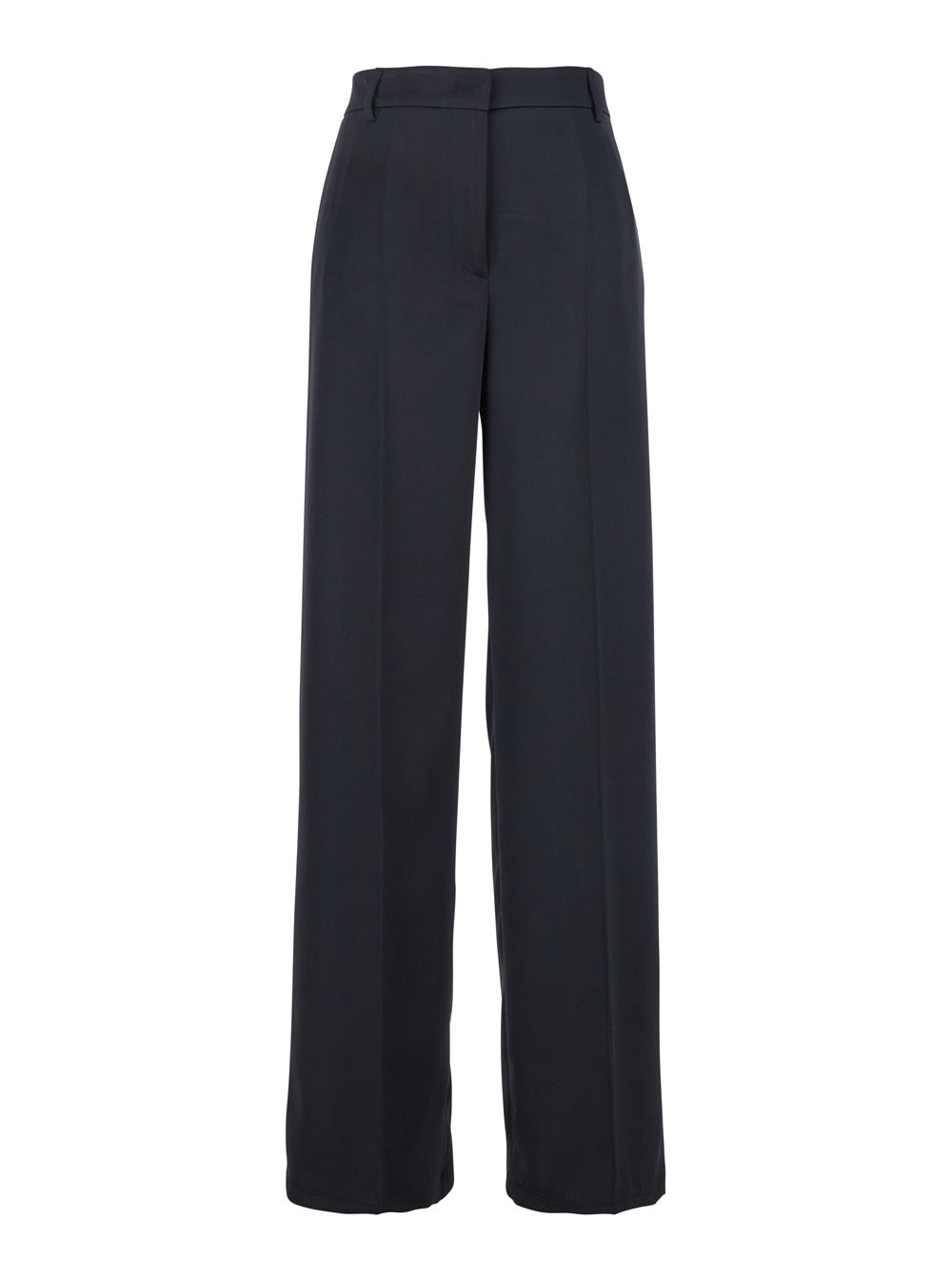 Tailored Satin Trousers — Blue