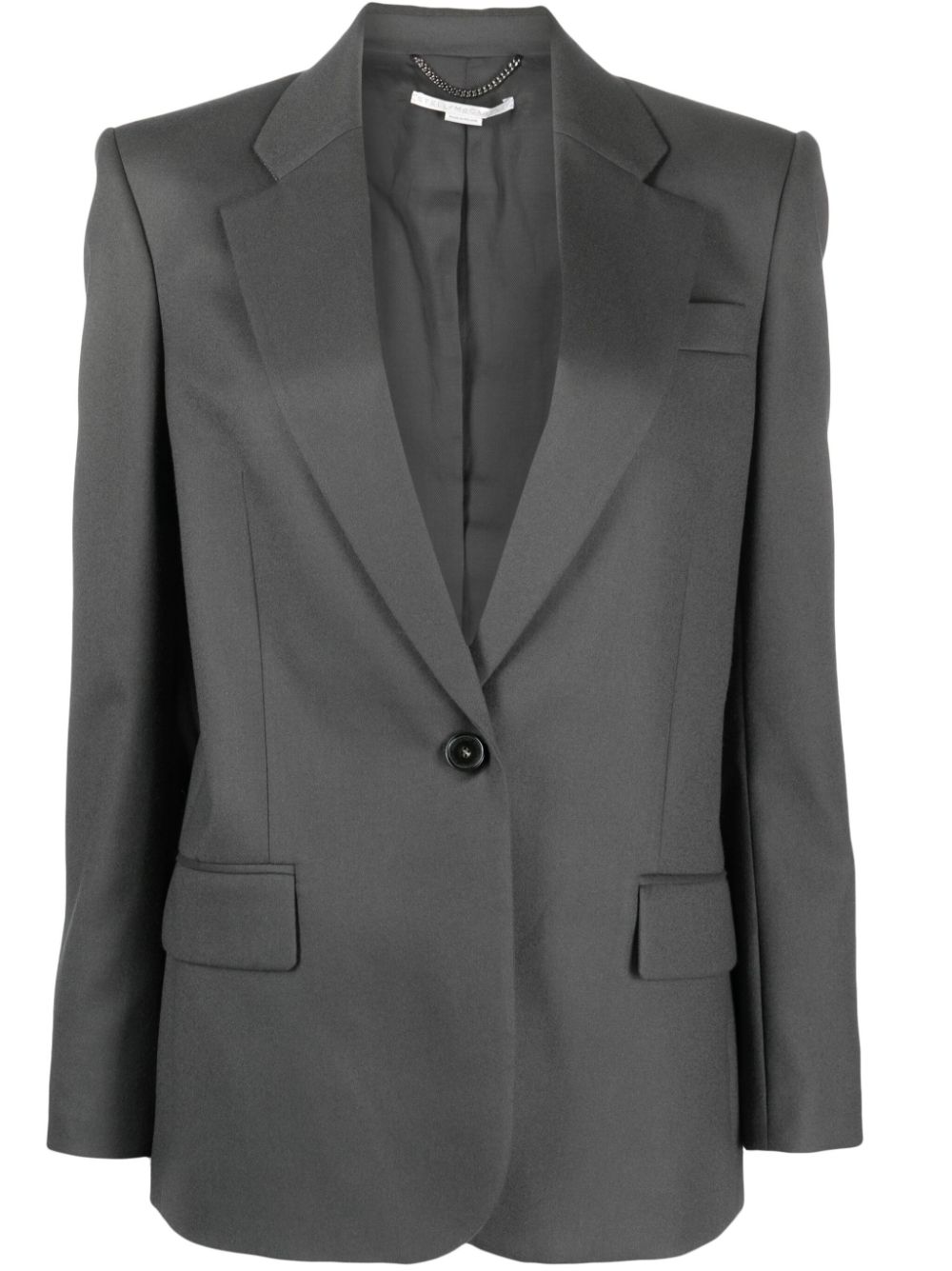 Flannel single-breasted blazer - Blue