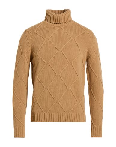 Man Turtleneck Camel Size 36 Virgin Wool, Cashmere