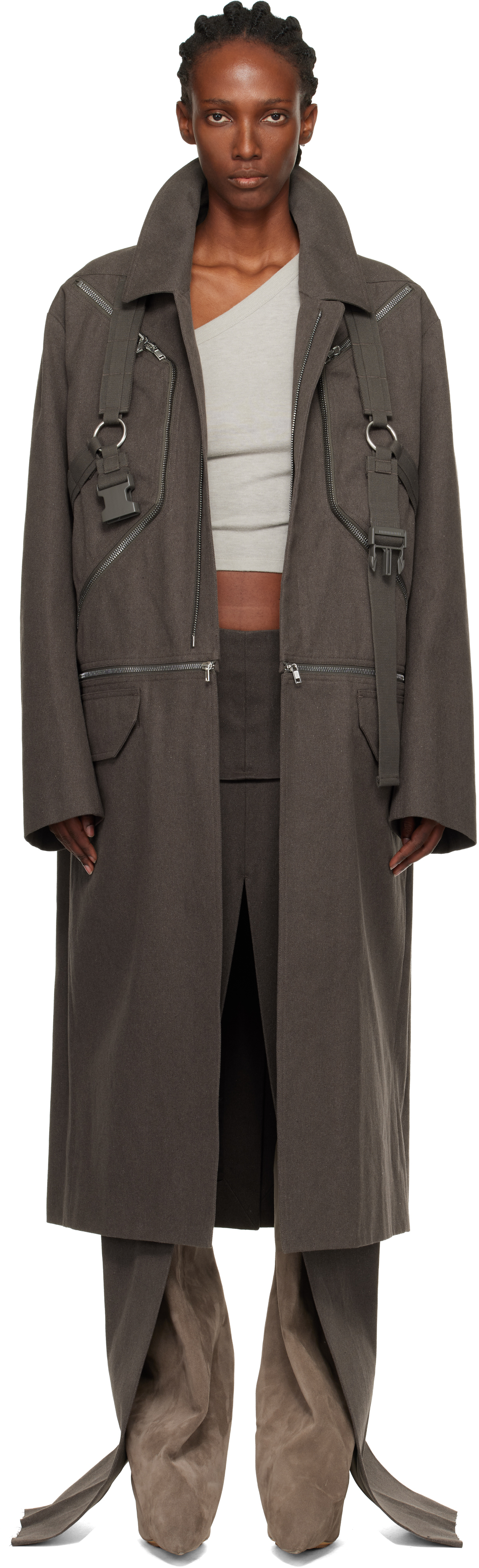 Gray Concordians Runway Blixa Jumbo Mac Coat