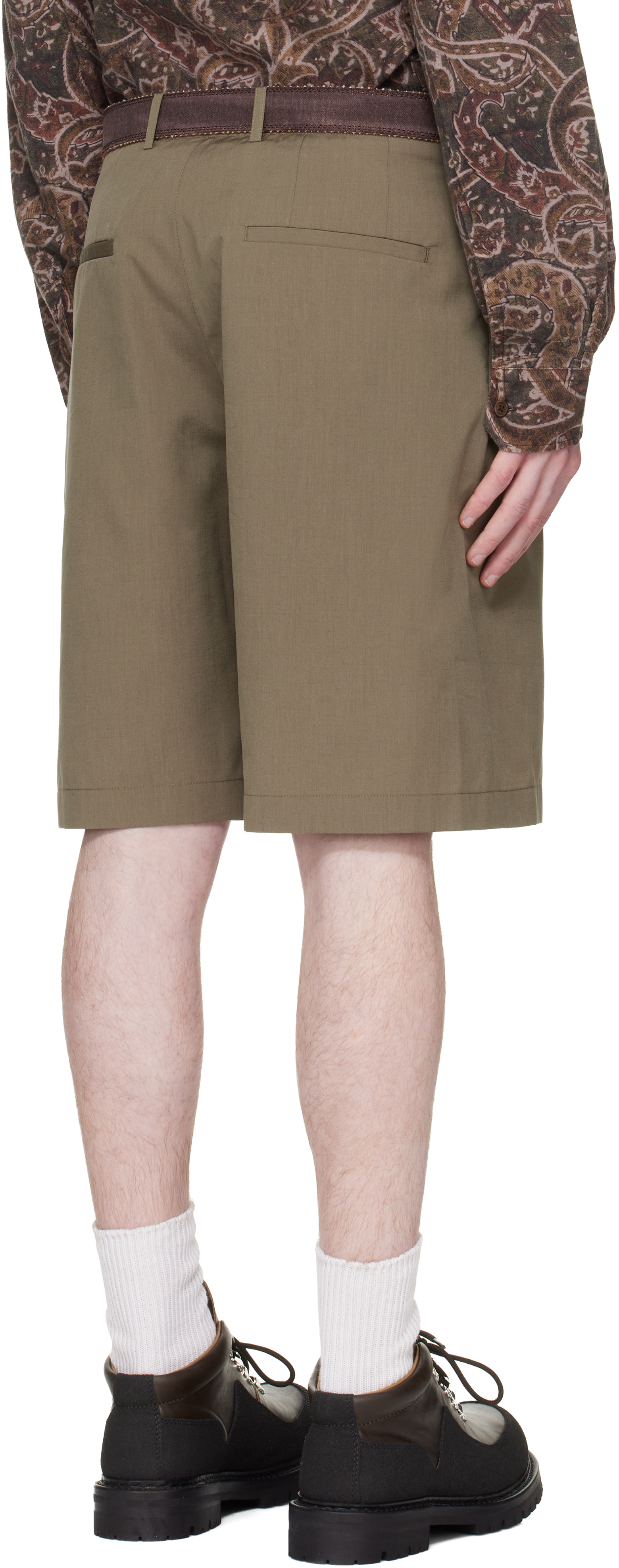 Khaki Ponte Shorts