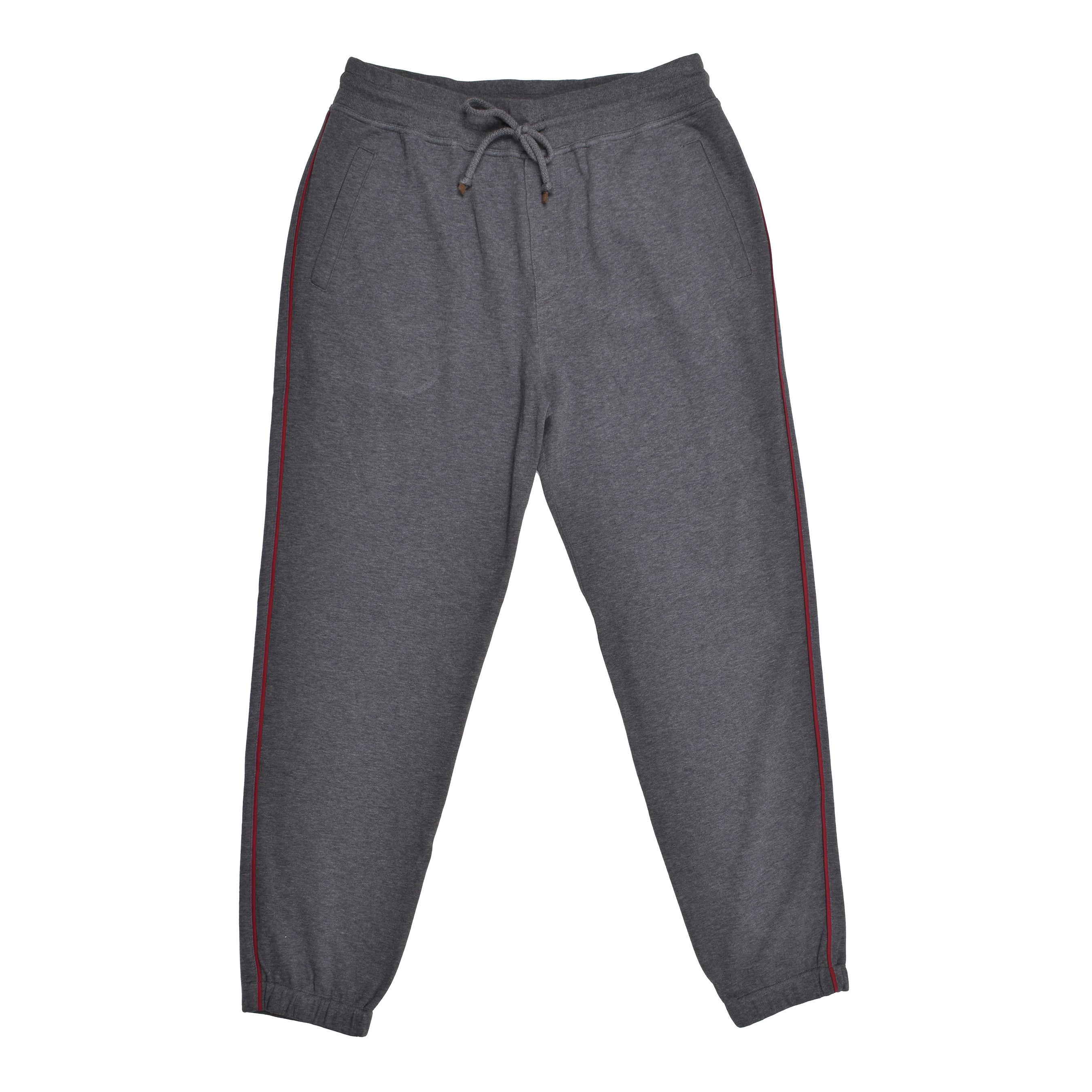 Contrast Piping Track Joggers — Gray