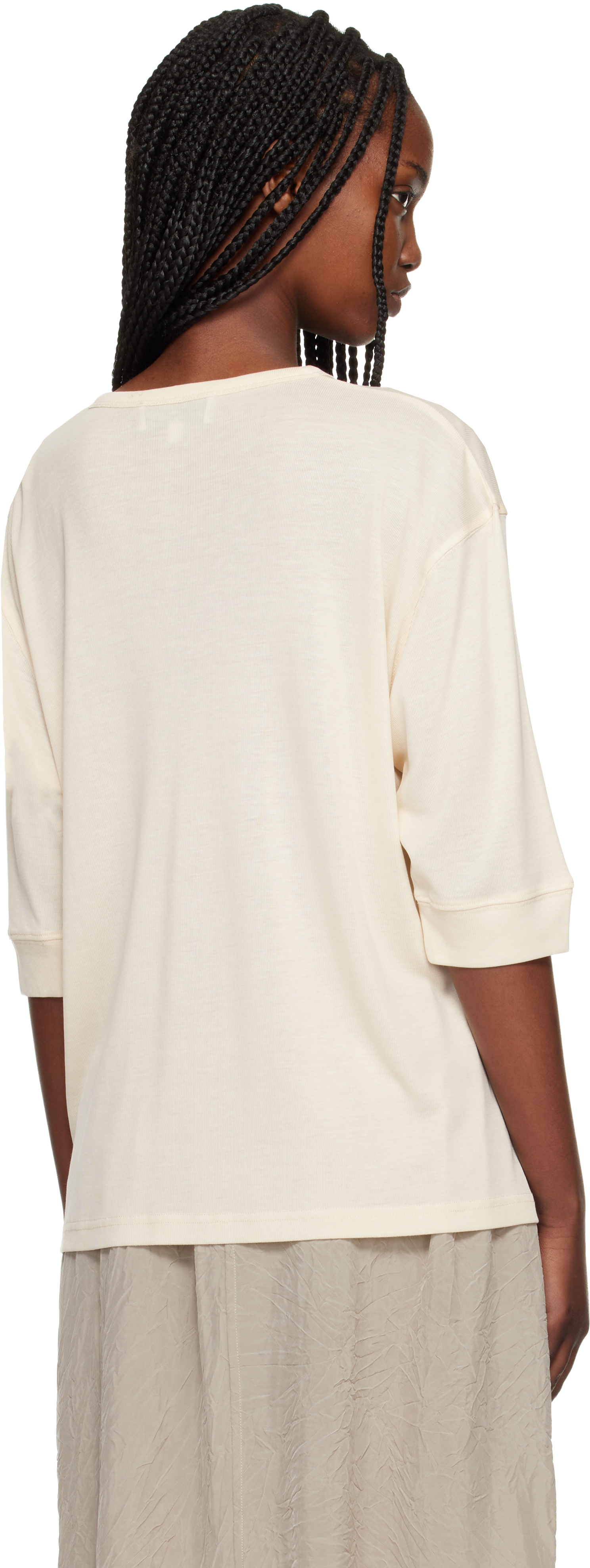 Beige Lorem Jersey Henley