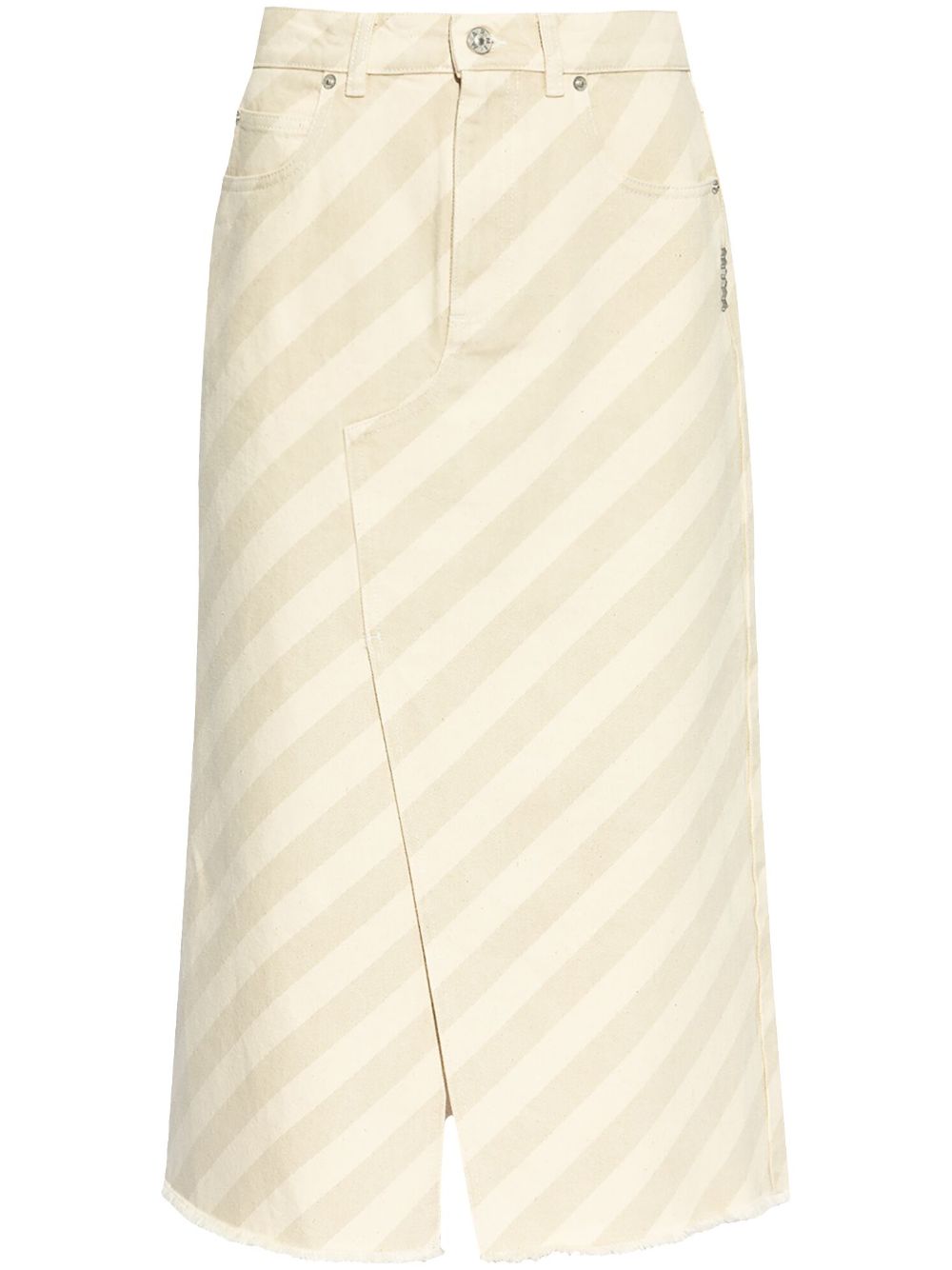 Striped midi skirt - Neutrals