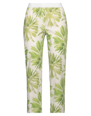 Liviana Conti Woman Pants Lime green Size 10 Cotton, Elastane