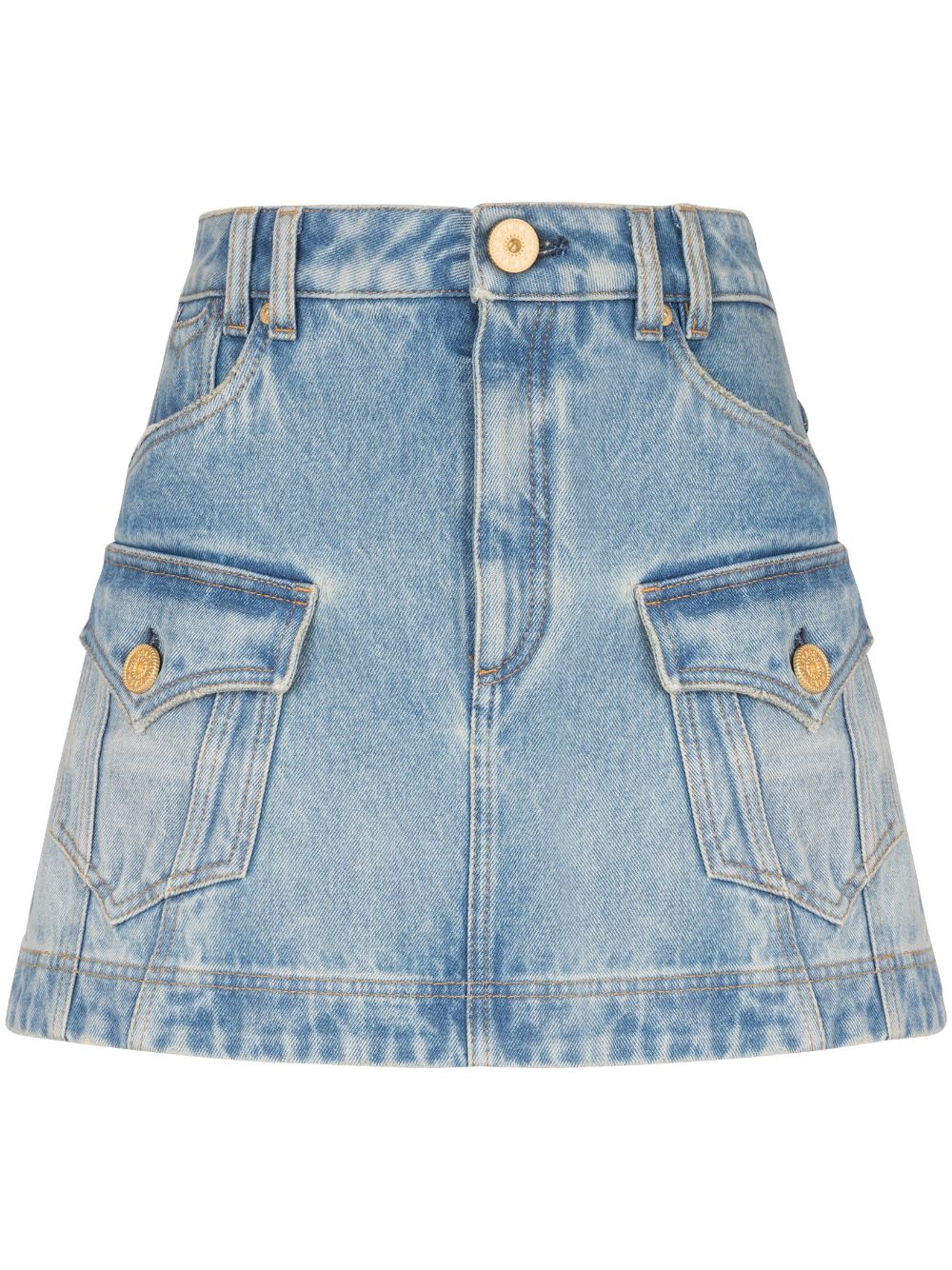 Western A-line denim miniskirt - Blue