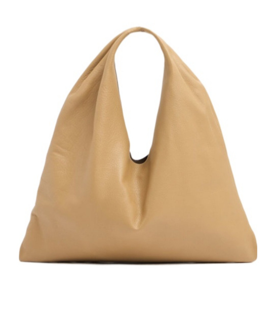 Small bindle silk leather top handle bag