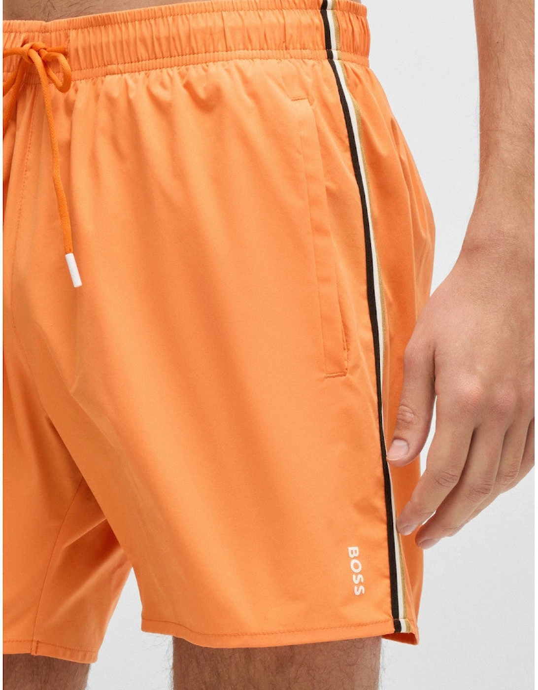 Men's BOSS Black Iconic Swim Shorts S1-25 823 Bright Orange - Size: 44/32