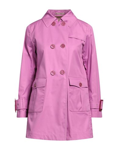 Woman Overcoat & Trench Coat Fuchsia Size 10 Cotton, Polyester