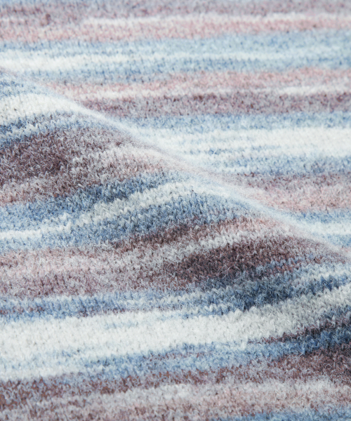 Washable Multi-Color Gradient Crew Neck Knit_Navy