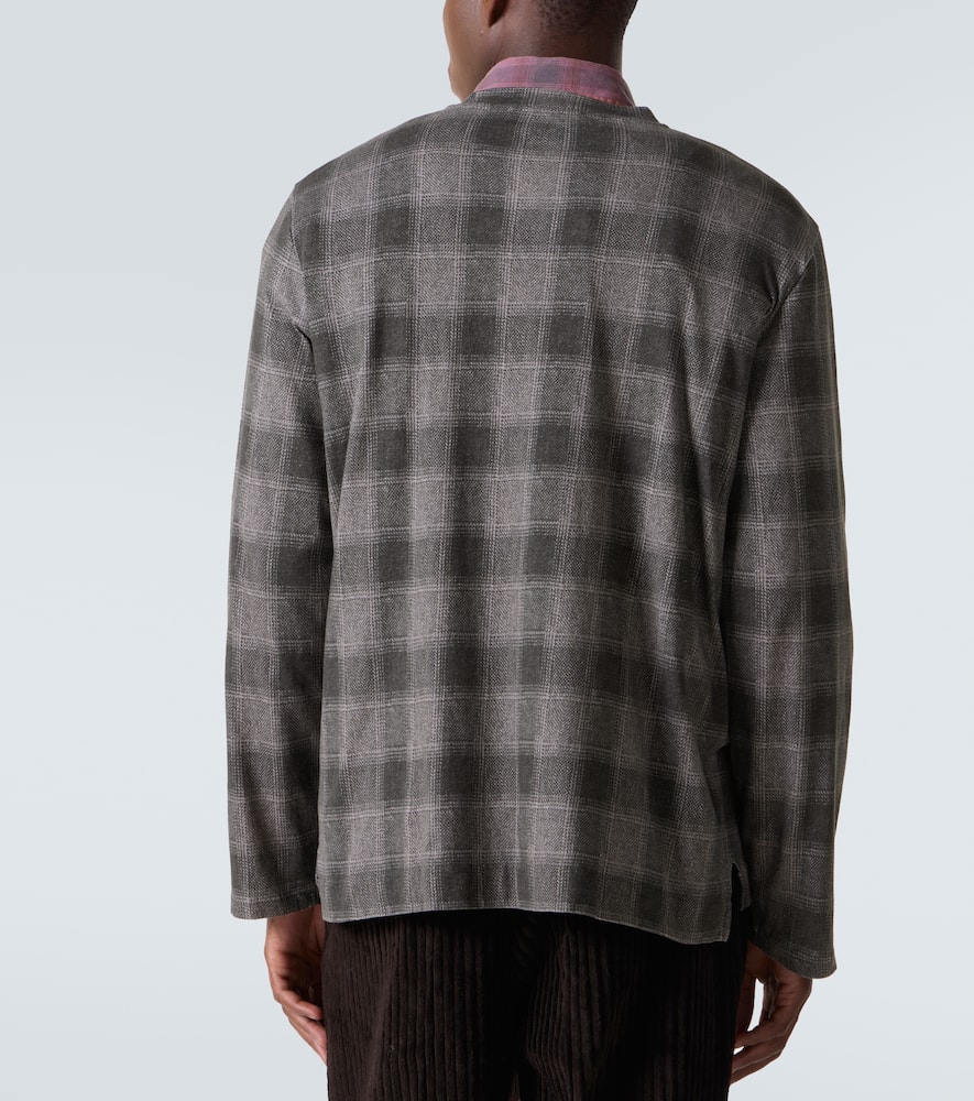 Box checked cotton jersey T-shirt