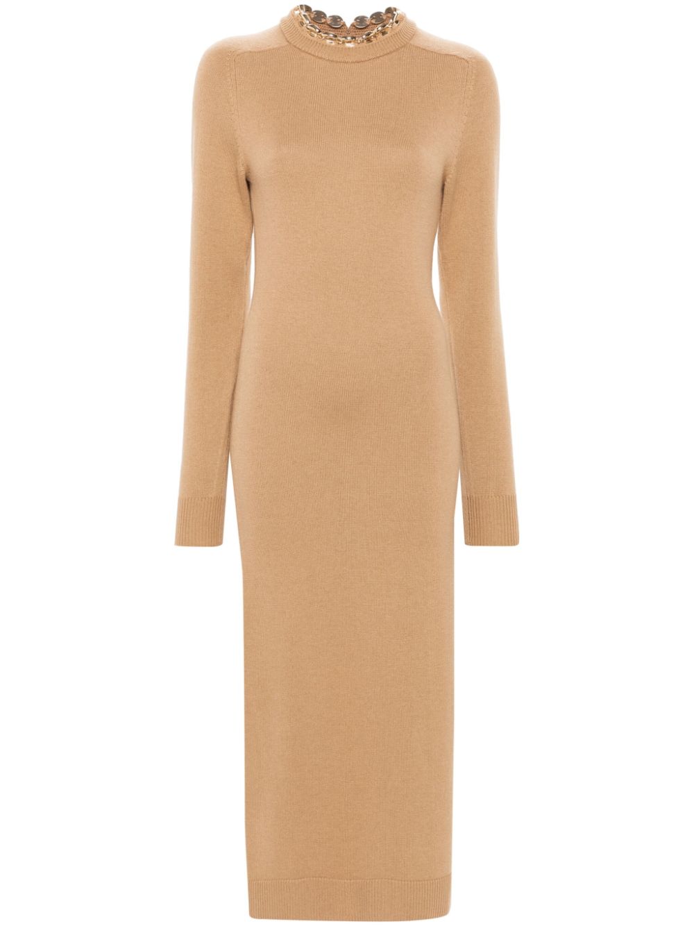 Chain-embellished dress - Neutrals