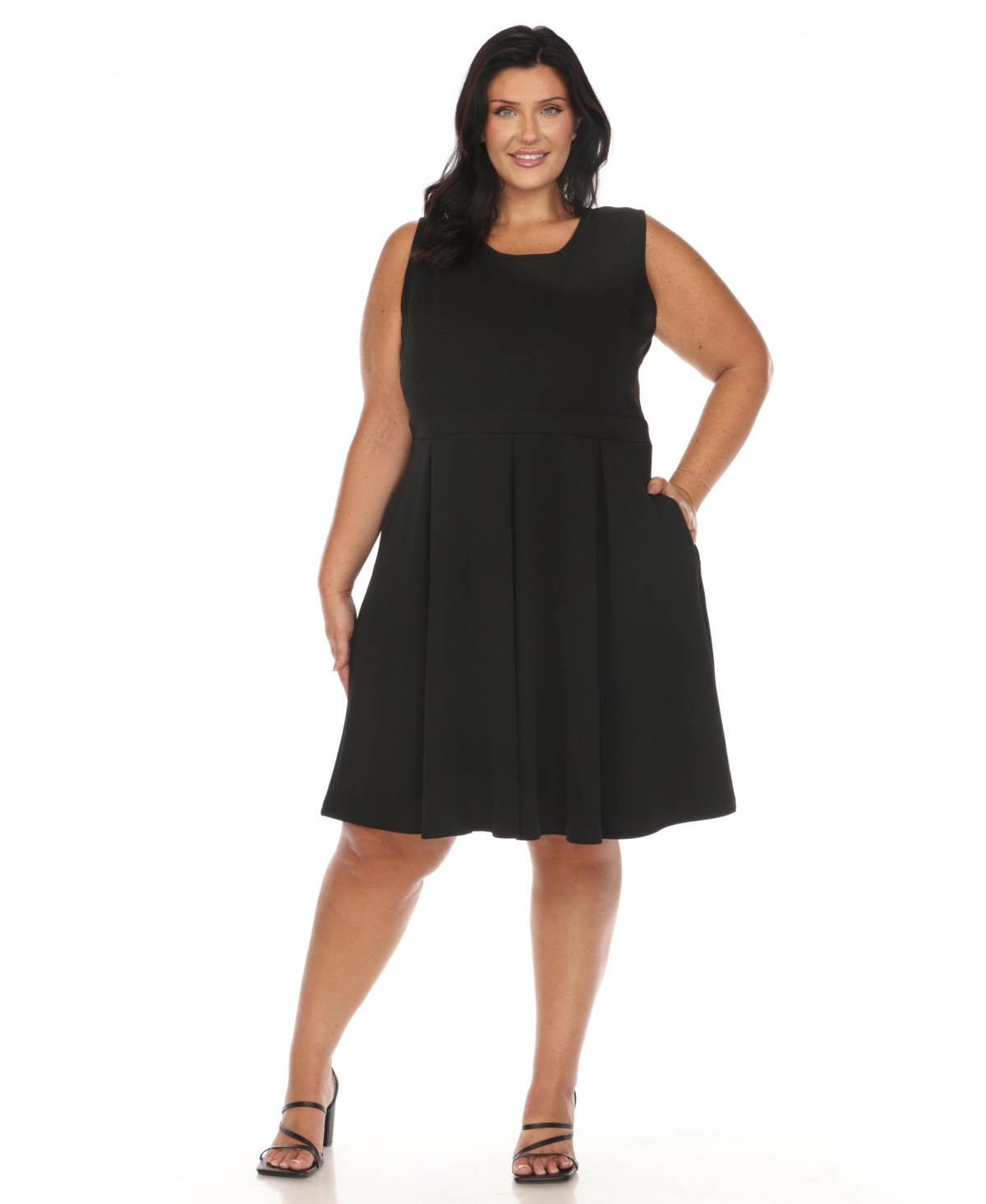 Plus Size Fit and Flare Dress - Black