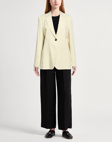 Woman Blazer Sage green Size 6 Viscose, Linen, Elastane