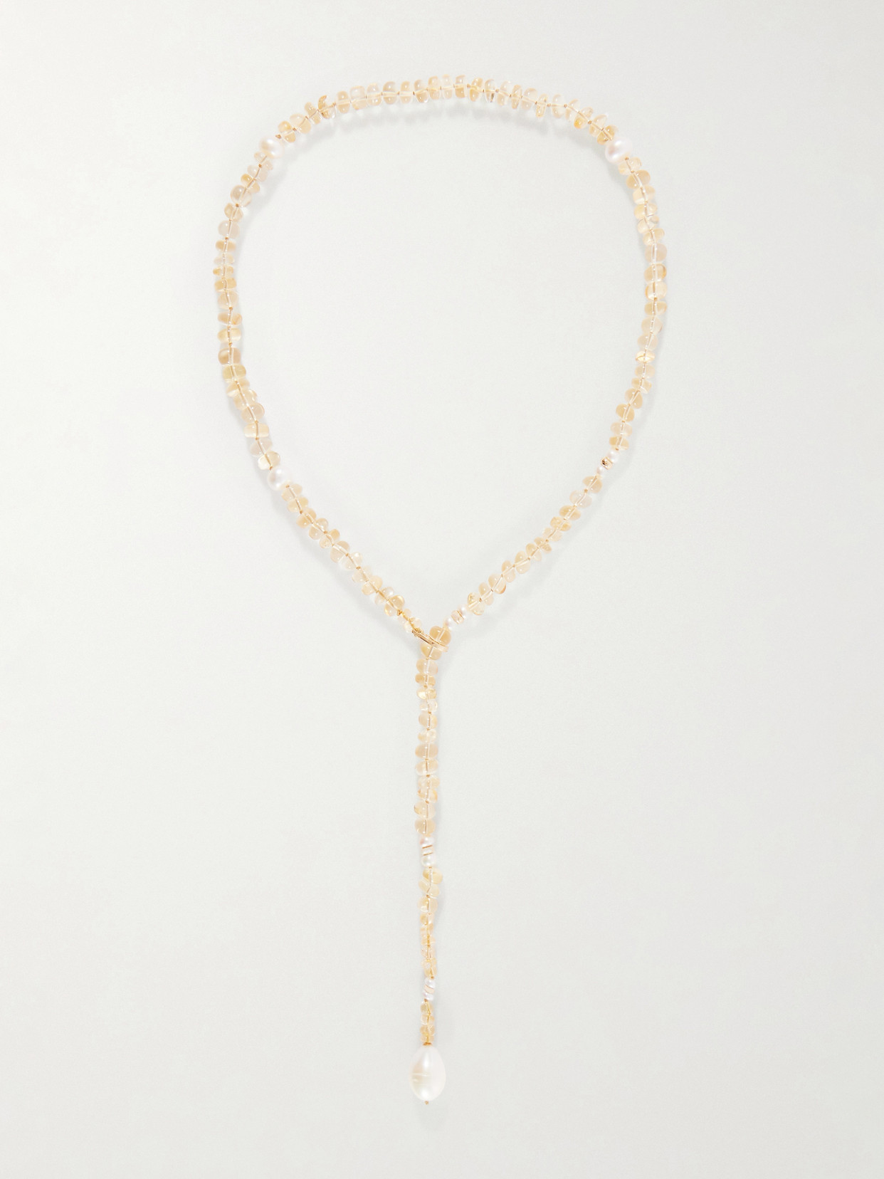 Solstice Sautoir 14-karat Gold, Pearl And Citrine Beaded Necklace - One size