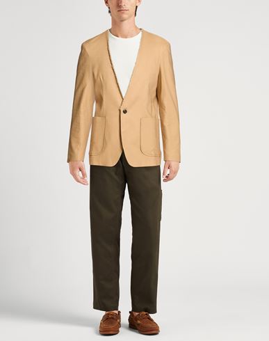 Man Blazer Camel Size 38 Linen, Viscose, Elastane