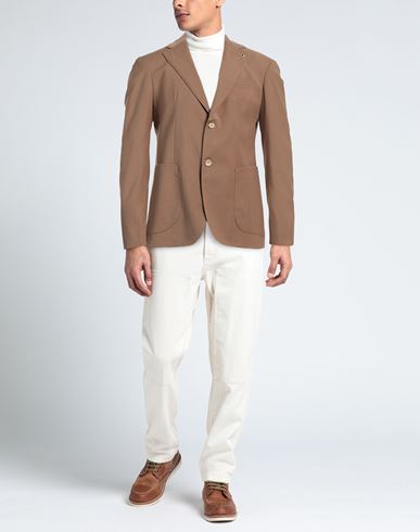 Man Blazer Beige Size 44 Polyester, Viscose, Elastane