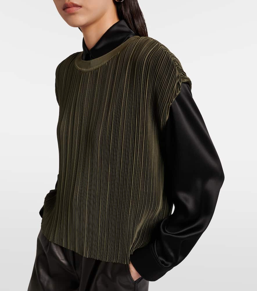 Cedre plissé satin top