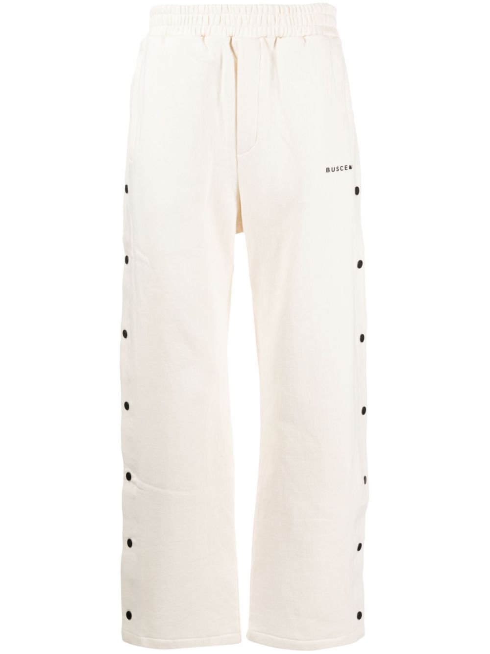 Button-embellished track pants - White