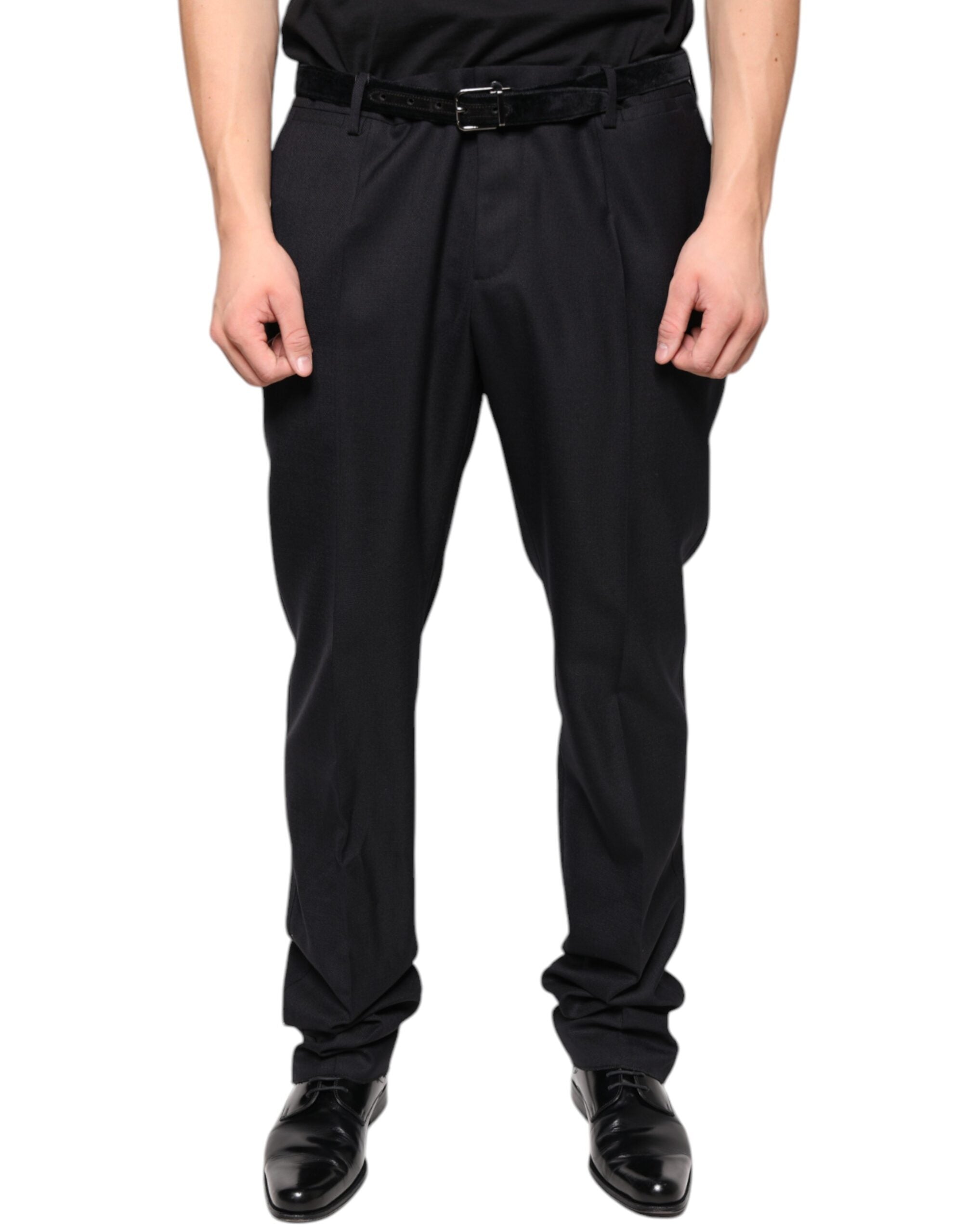 Wool Dress Trousers — Black