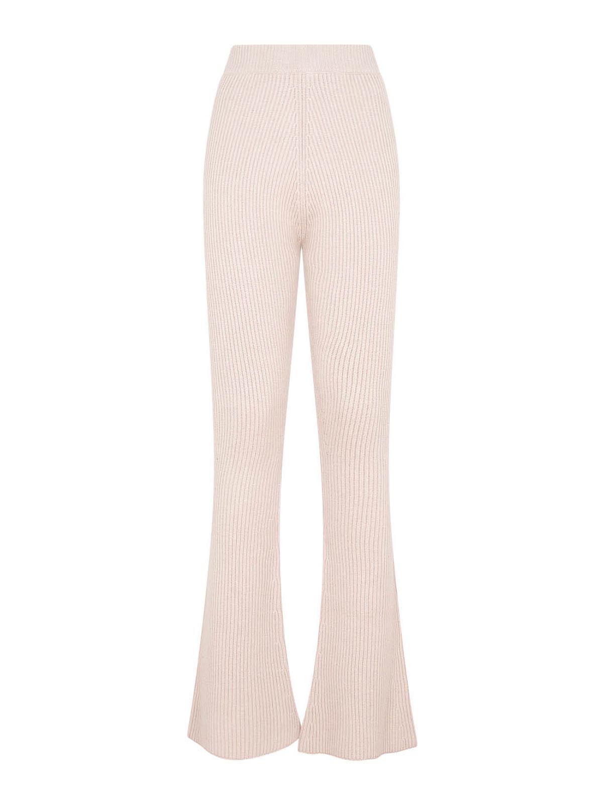 Peserico - flare knit rib wool pant