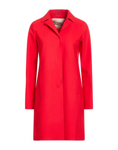 Woman Overcoat & Trench Coat Red Size 2 Polyamide, Elastane
