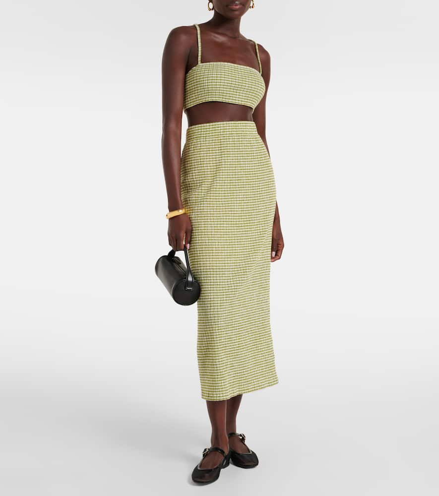 Gingham midi skirt