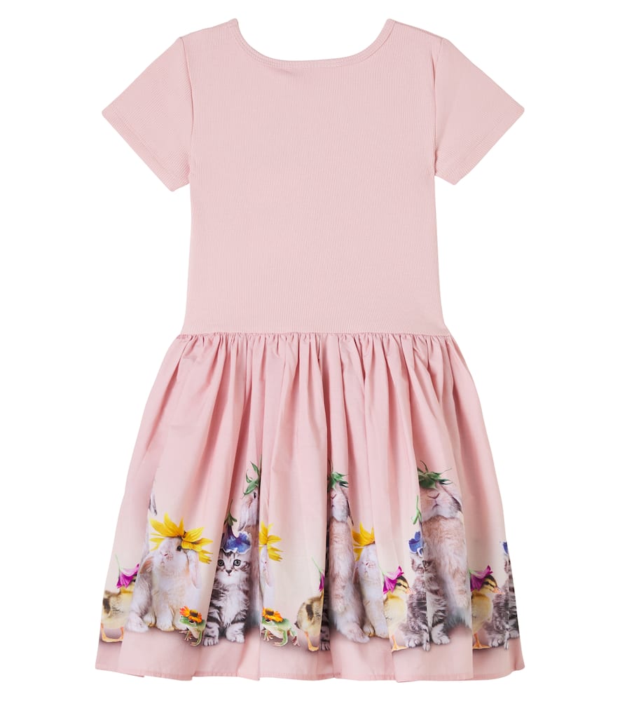 Printed cotton-blend dress