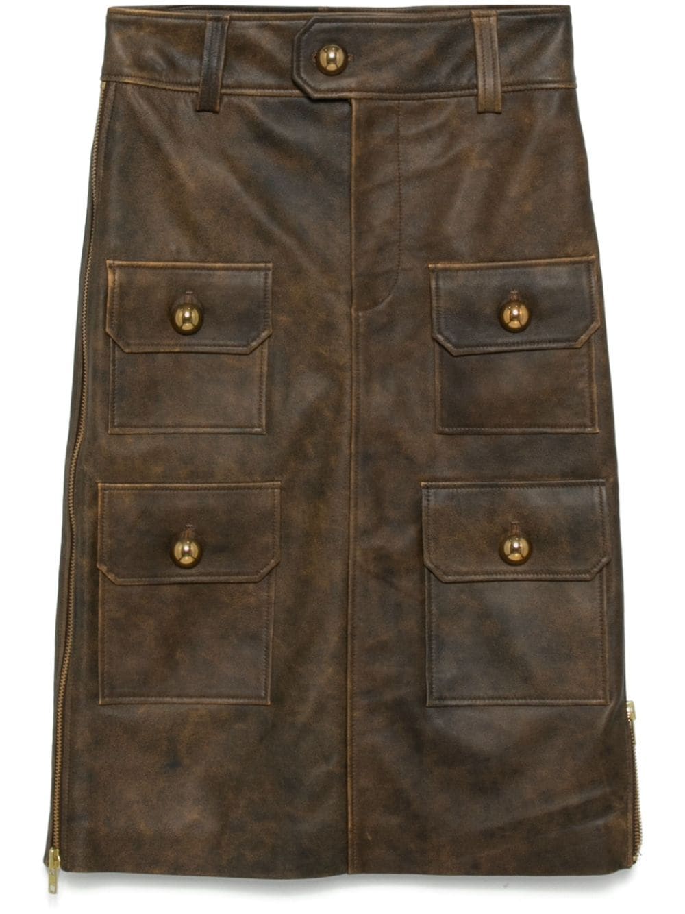 Leather skirt - Brown