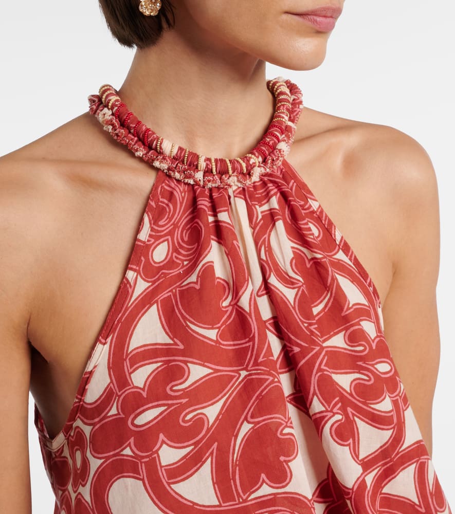 Noreen printed halterneck cotton top