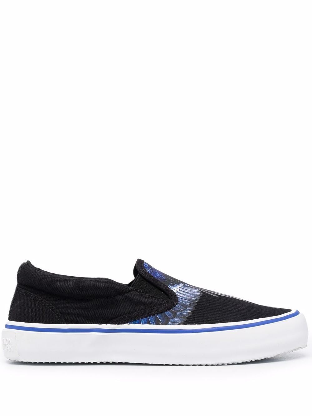 Wings-print slip-on sneakers - Black
