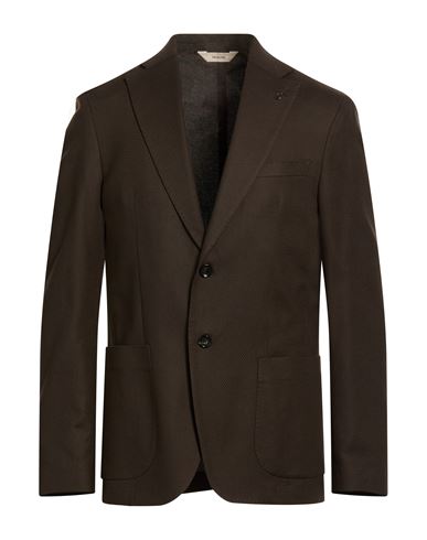 Man Blazer Chocolate brown Size 40 Cotton, Elastane
