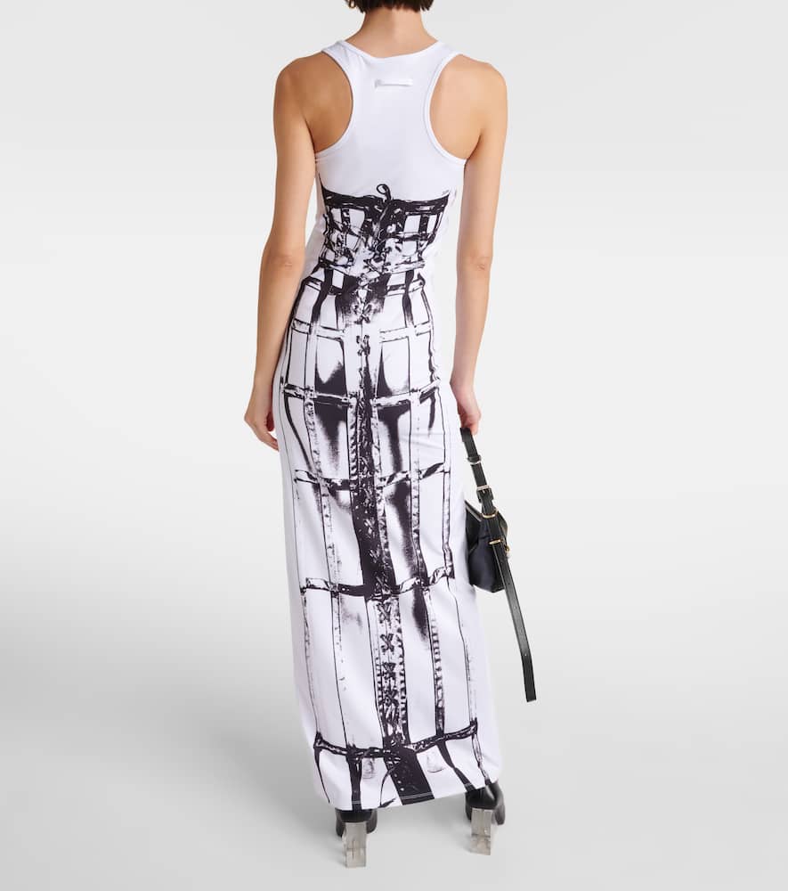 Trompe l'oeil jersey maxi dress