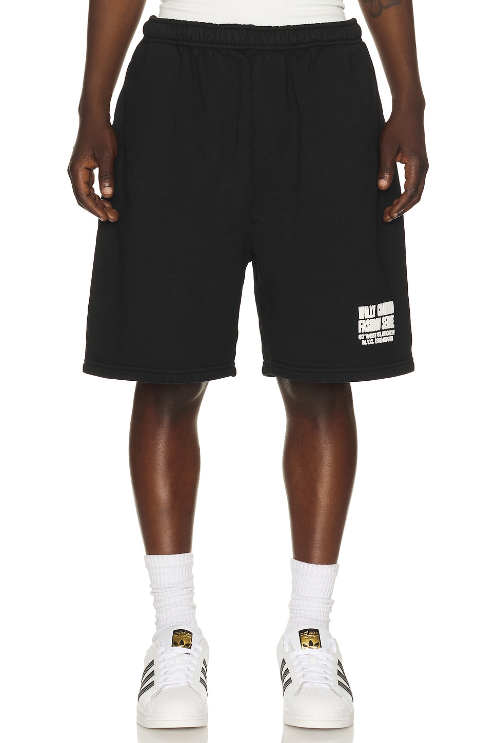 Willy Chavarria Fashion Services Buffalo Sweatshort in Black - Black. XL/1X also in