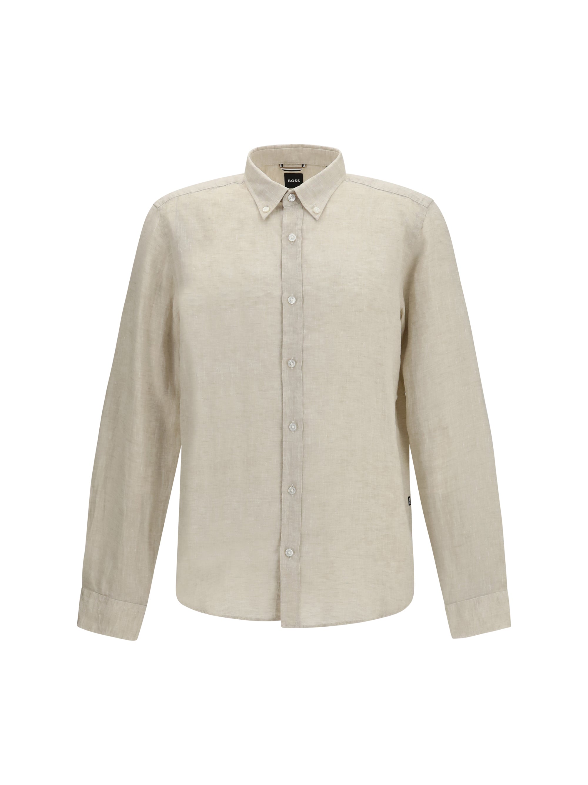 Linen Regular-Fit Shirt — Beige