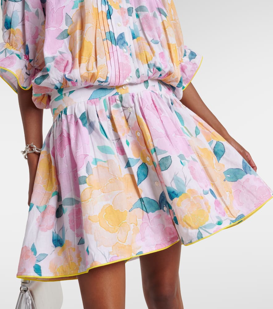 Juliet Dunn Floral cotton and linen minidress