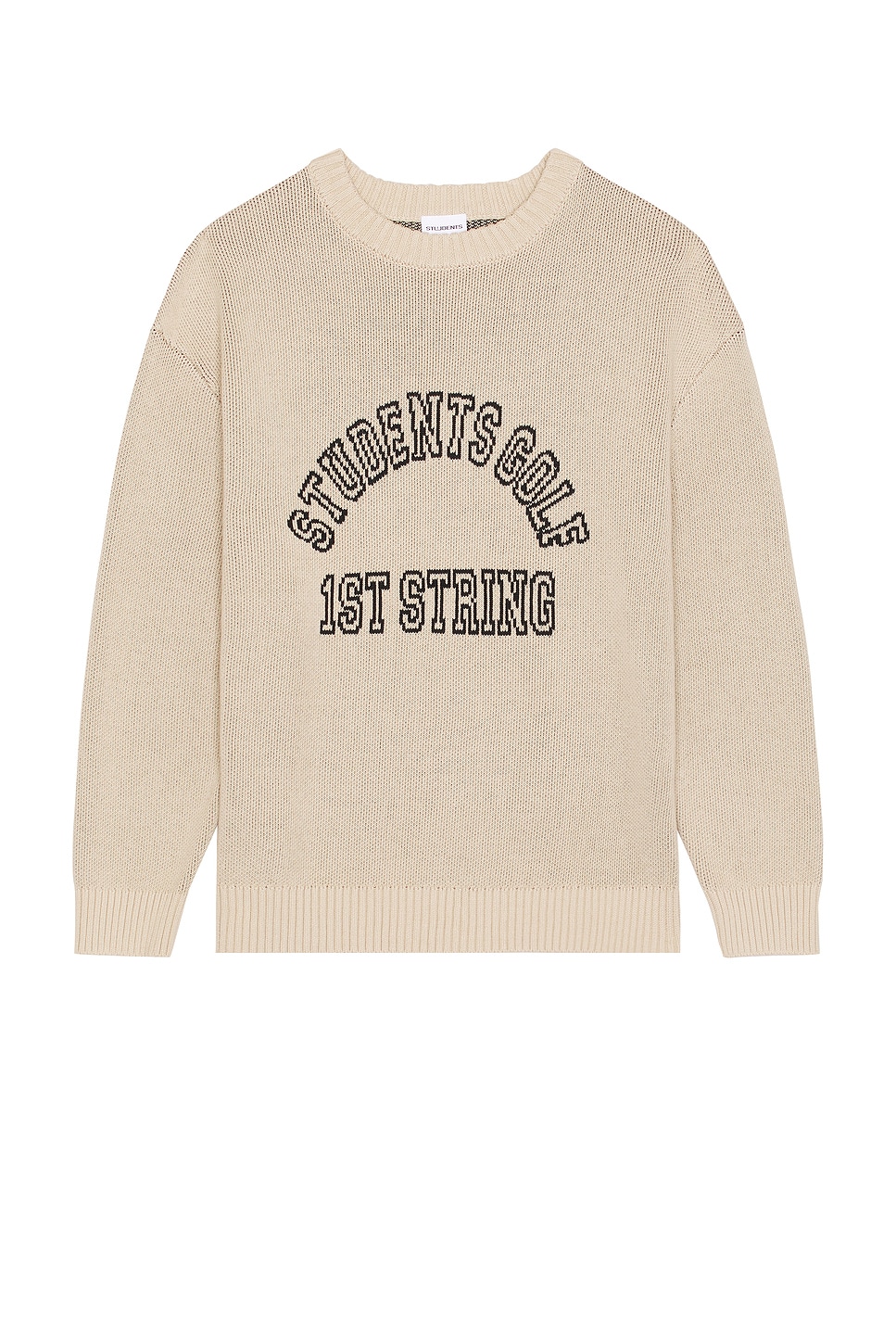Students Golf String Knit Crew Sweater in Tan - Cream. L also in S, M, XL/1X