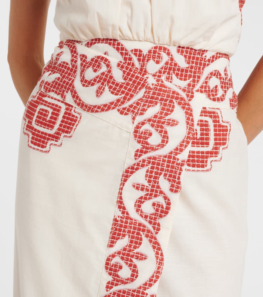Printed cotton midi dress