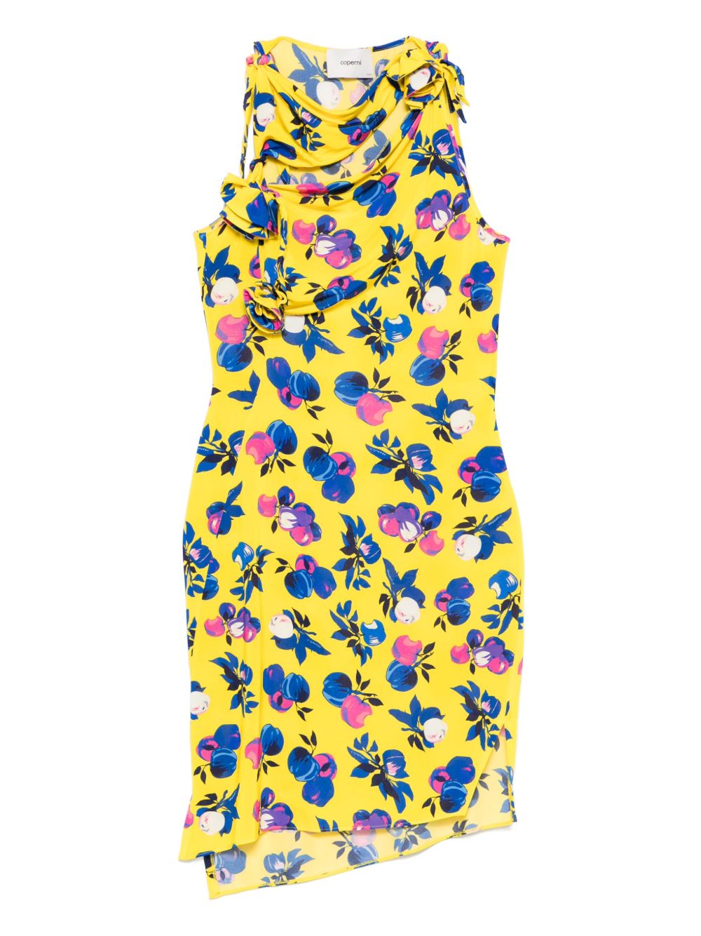Asymmetric mini dress - Yellow