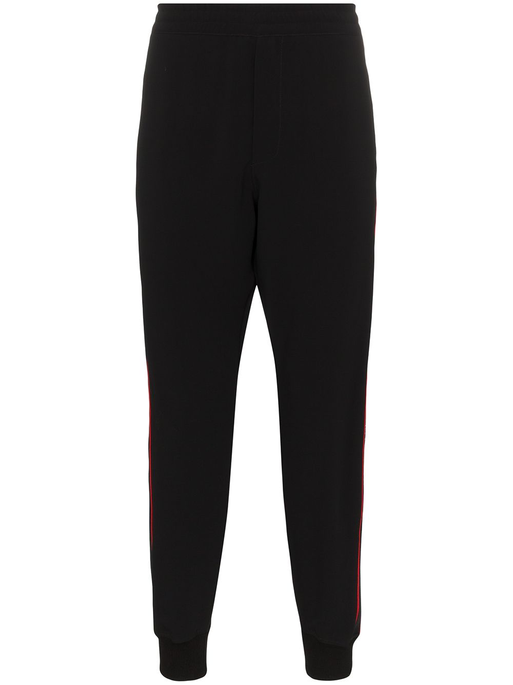Logo tape track pants - Black