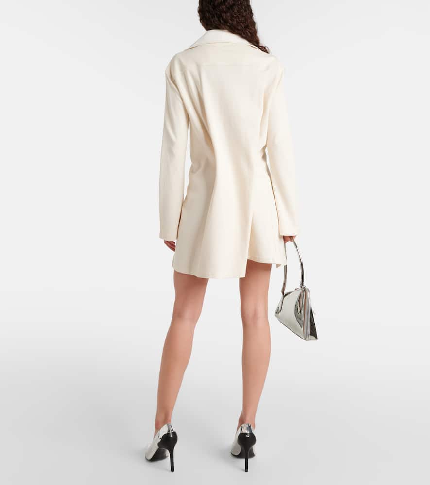 Courrèges Asymmetric cotton-blend piqué minidress