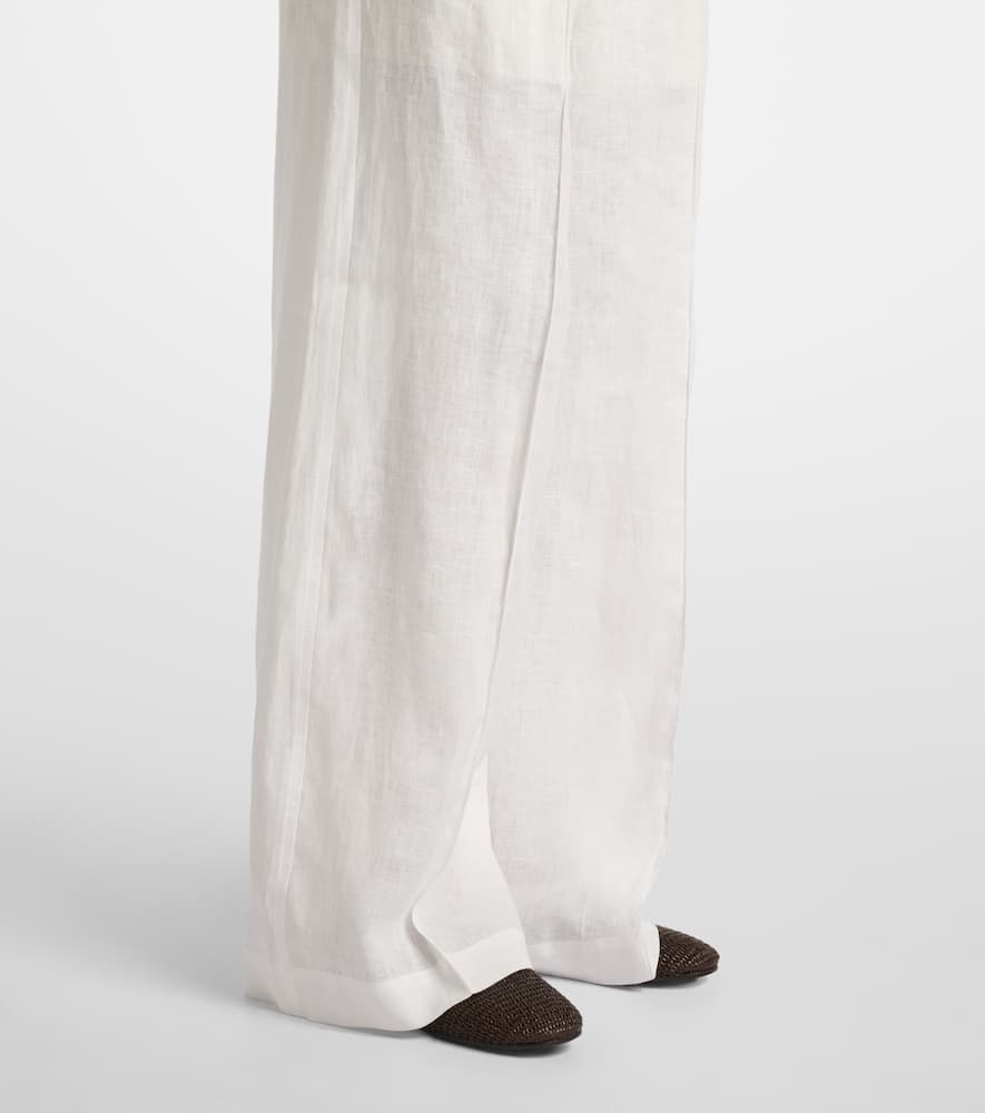 Linen wide-leg pants