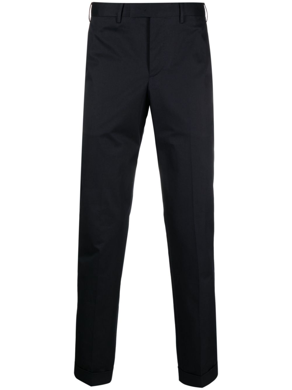 Slim-fit cotton tailored trousers - Blue