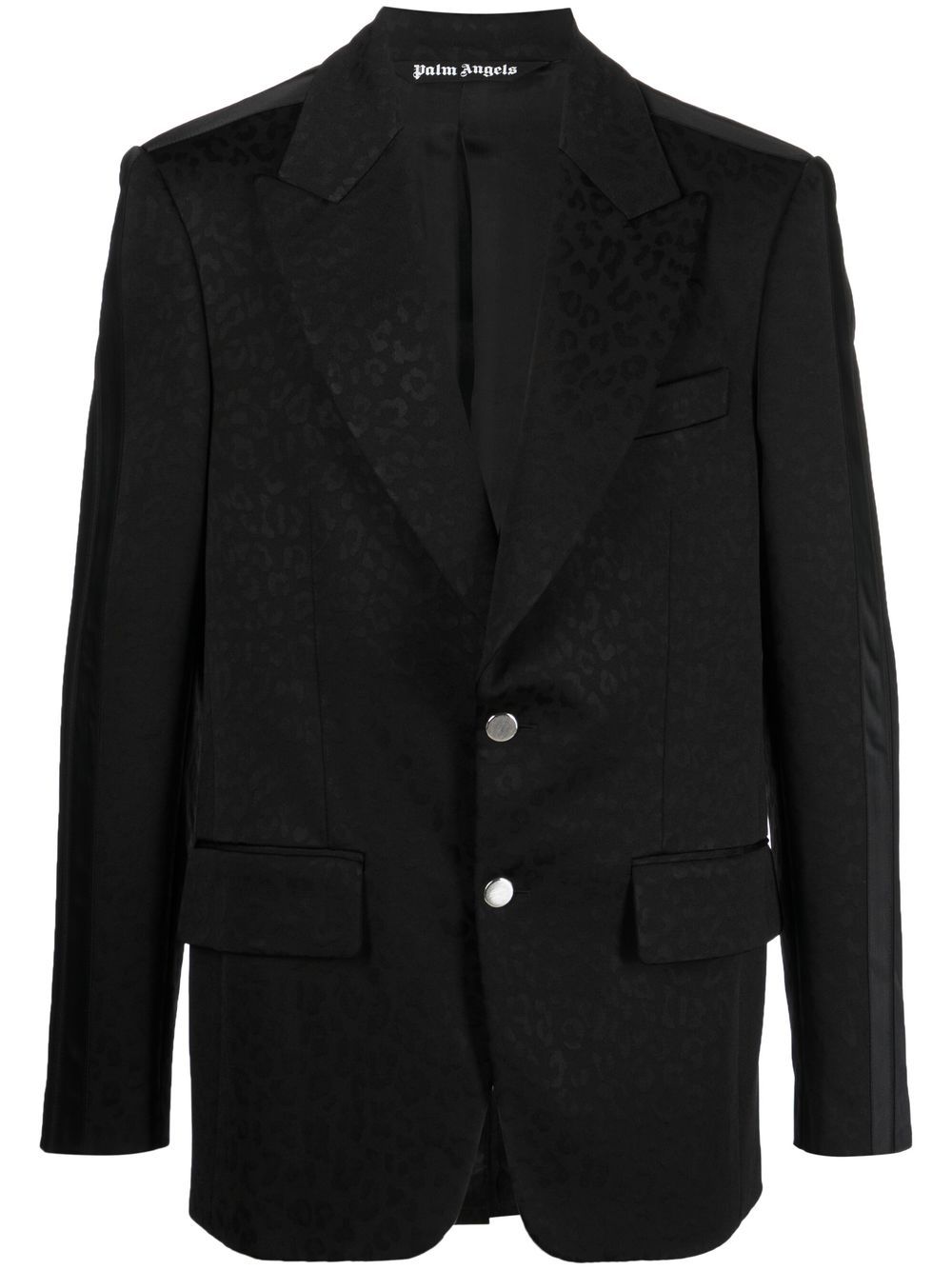 Jacquard single-breasted blazer - Black