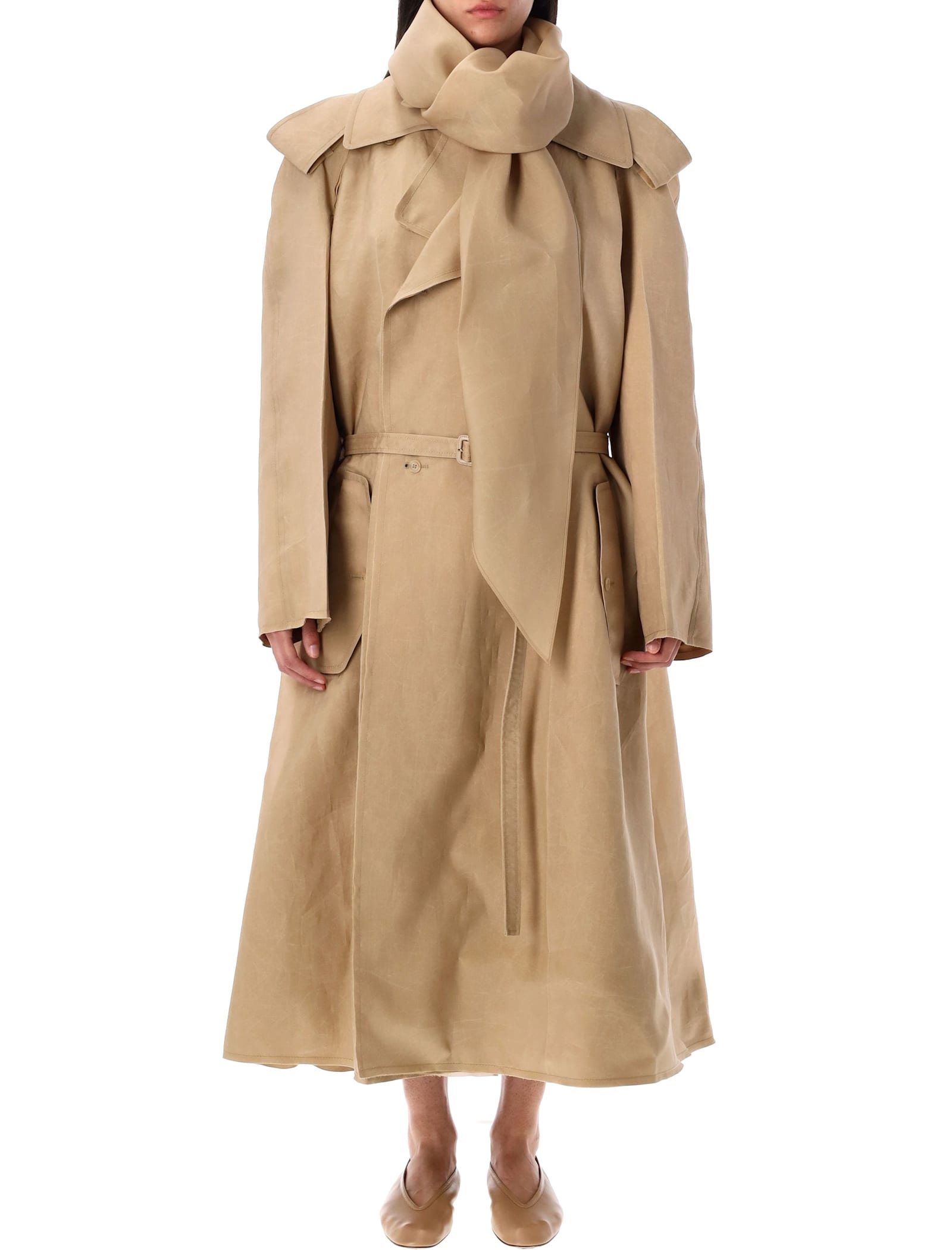 Scarf trench coat - Neutrals