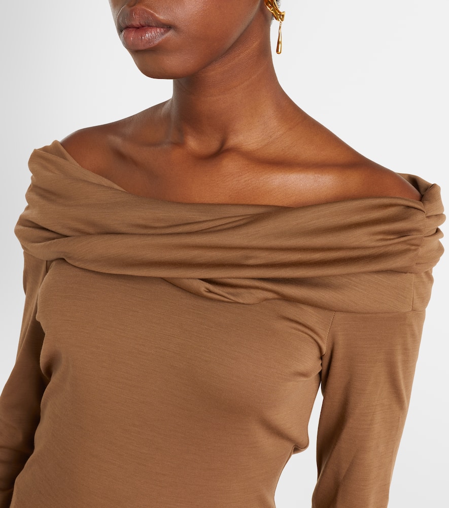 Orafo draped virgin wool top