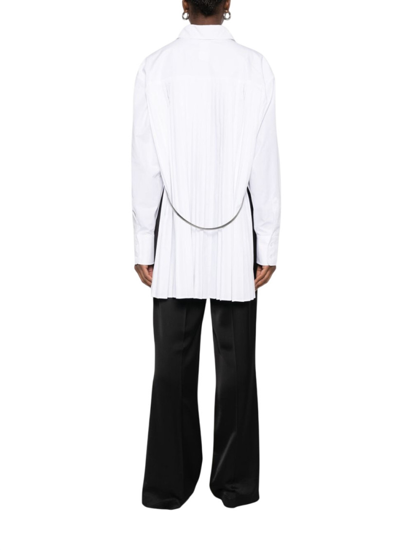 Sportmax - longline cotton blend shirt point collar